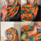 ORANGE PRINTED ABAYA SET